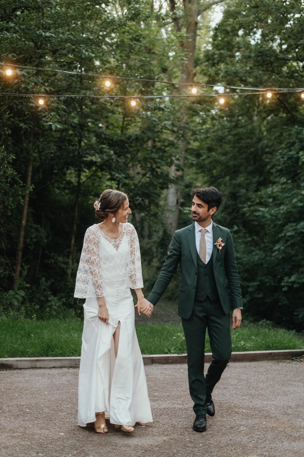 Costume de mariage 3 pièces vert sur mesure Atelier Blatin